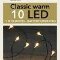Kerstverlichting B.O. LED INDOOR ZWART DRAAD 10L/1M LED WARM WIT INCL 2X CR